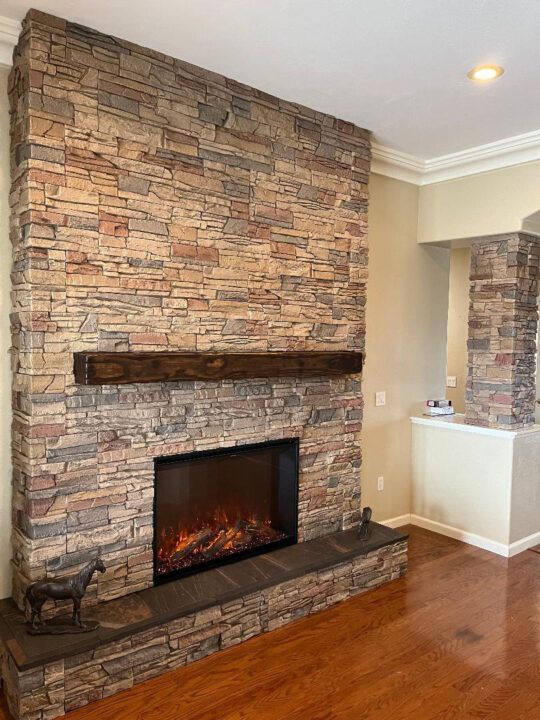 Sharron’s Faux Stone Columns and Fireplace Surround